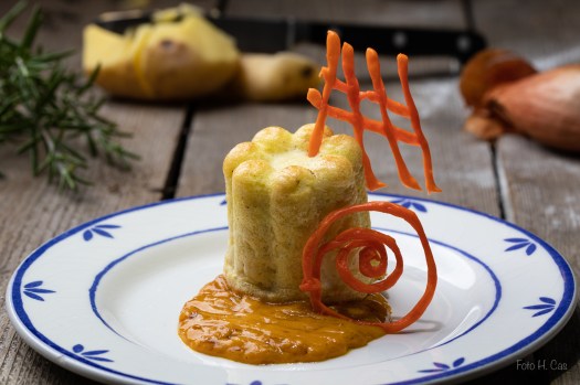 Kartoffelpudding mit Karottensauce 2
